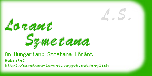 lorant szmetana business card